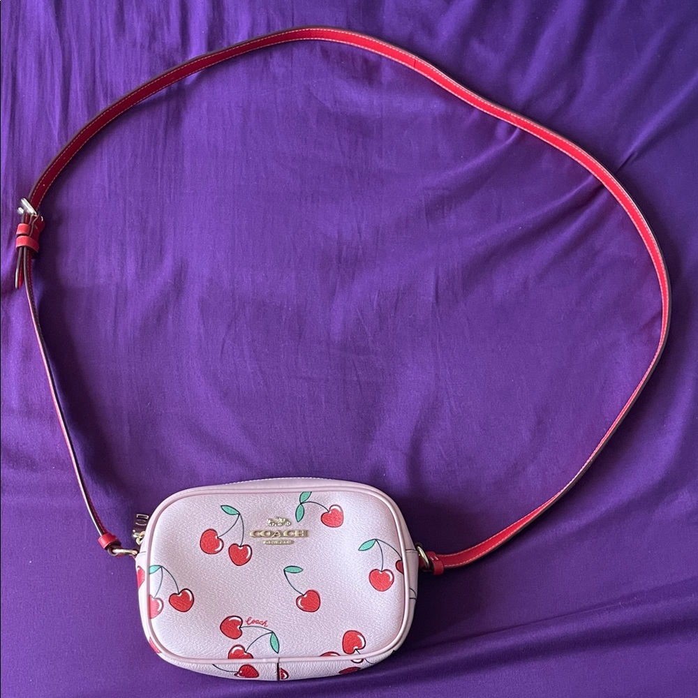Coach Pink Cherry Print Crossbody Bag